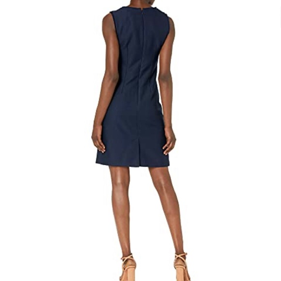 NWOT Karl Lagerfeld Paris Navy Textured Dress - Picture 3 of 12